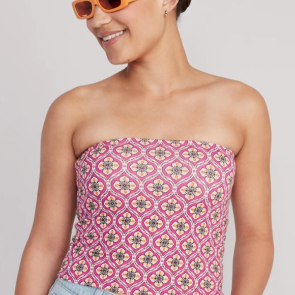 y2k 2000s vintage old navy pattern crop tube top ! size s ! - Picture 4 of 4